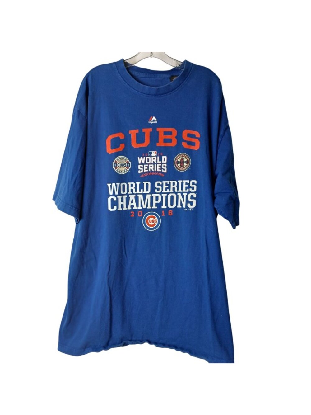Chicago Cubs 2016 World Series Champions Blue XL Tall Majestic TShirt Cotton #I5 - Picture 6 of 6